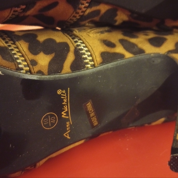 Leopard Print Ankle Boots Stelletto Heals - Picture 11 of 12